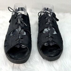 Birkenstock Tatami Leather Black Lace-up Slingback Unisex Sandals